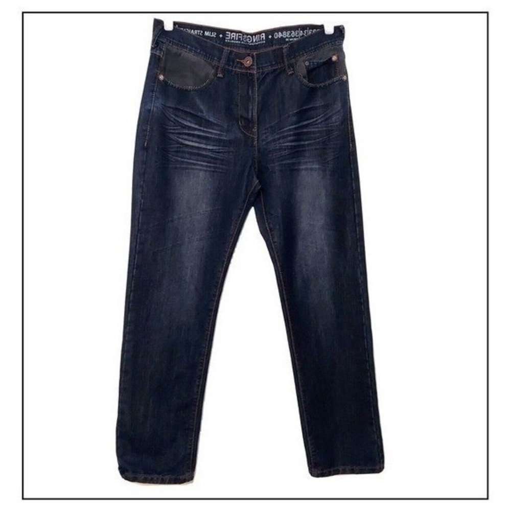 Ring Of Fire Jeans Men 32x30 Dark Wash Classic‎ Straight Everyday Heritage Denim